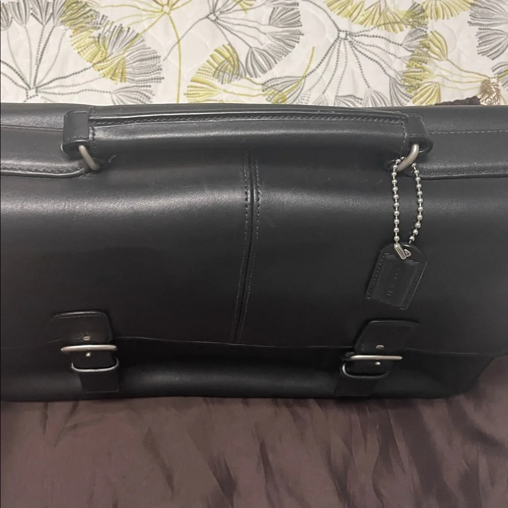 Coach Black Leather Men's Briefcase